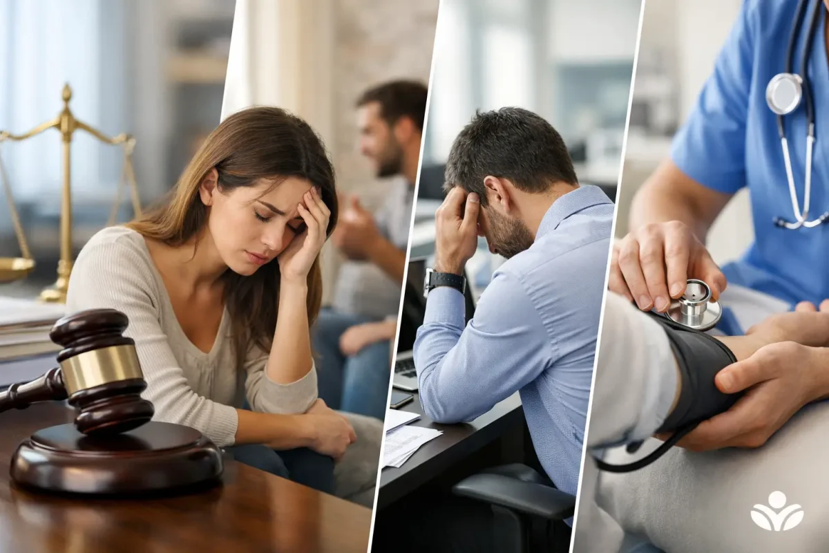 Problemas legales, familiares, laborales y salud