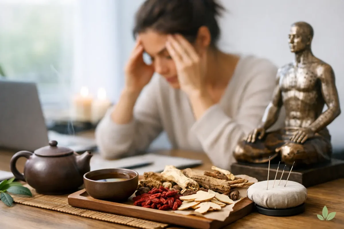 Medicina china para el agotamiento mental